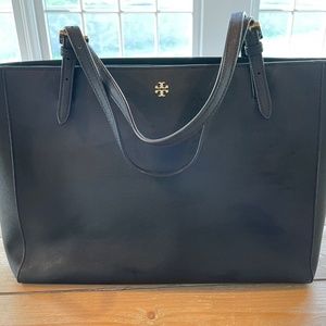 TORY BURCH - BLACK LEATHER TOTE